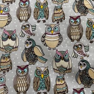 Precious Owl Patterned Fabric
